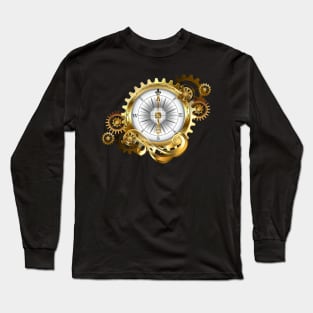 Antique Compass with Gears ( Steampunk ) Long Sleeve T-Shirt